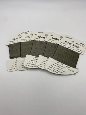 Rainbow Gallery Neon Rays Needlepoint Ribbon Rayon 5 Cards N96 Dark Granite (3) - Image 1 of 3