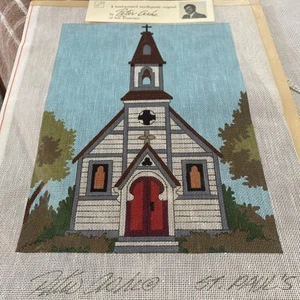 peter ashe needlepoint canvas Handpainted Church St Paul’s 9x12” Rare - Picture 1 of 1