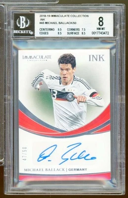 Michael Ballack Card 2018-19 Immaculate Collection Ink (pop 1) #45 BGS 8 - Image 1 of 2