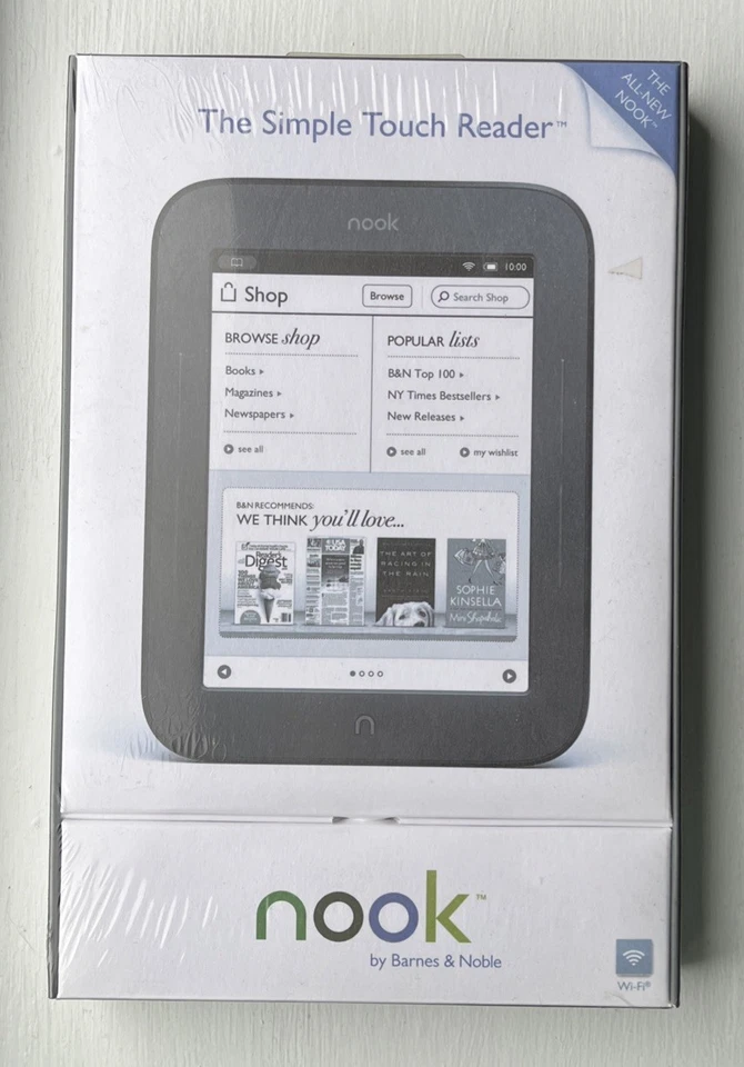 Barnes & Noble Nook Simple Touch 2GB, Wi-Fi, 6in eBook Reader  - Image 1 of 2
