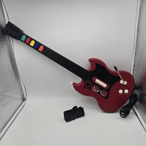 Guitar Hero Red Octane Red Gibson SG PS2 Model PSLGH PlayStation 2 Wired TESTED - Picture 1 of 15
