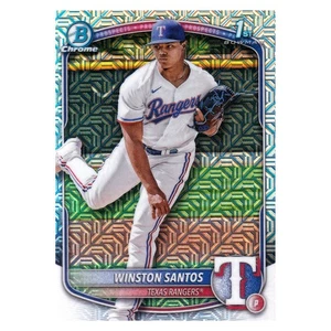 2025 Winston Santos 1st Bowman Chrome Mojo Refractor #BCP-121 Texas Rangers - Bild 1 von 3