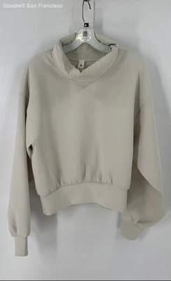 Pulôver feminino Lululemon bege ajuste regular manga longa tamanho 4 - Imagem 1 de 4