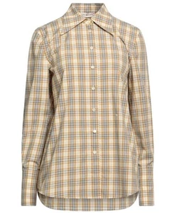 TORY BURCH $195 Cotton Poplin Plaid Shirt Button Up Panama Plaid XS - Picture 1 of 5