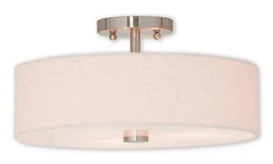 Livex Lighting 52135-91 Meridian Semi-Flush Mount Brushed Nickel - Picture 1 of 1