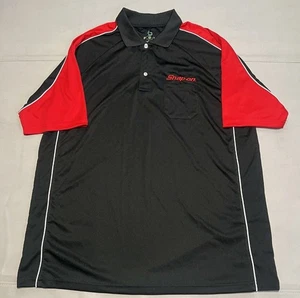 Snap On Tools Men Black/Red Employee Worker Polyester Mesh Polo Shirt-Large - Picture 1 of 3