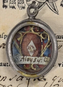relic Reliquiar Reliquiar Schrein S.LUIGI GONZAGA +DOC. 1786 - Bild 1 von 5
