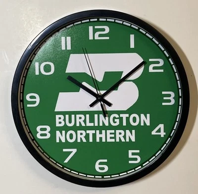 Reloj de pared Burlington Northern Railroad logo a pilas Foto 1 de 2