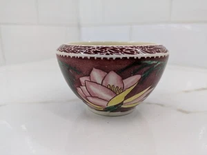 VTG Vernon Kilns Lei Lani Don Blanding Hawaiian Floral Red Trinket Dish Bowl USA - Picture 1 of 11
