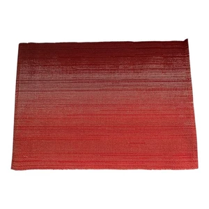 Crate and Barrel Grasscloth Red w Gold Shimmer Placemats 12" x 18" Set of 6 NWOT - Picture 1 of 5