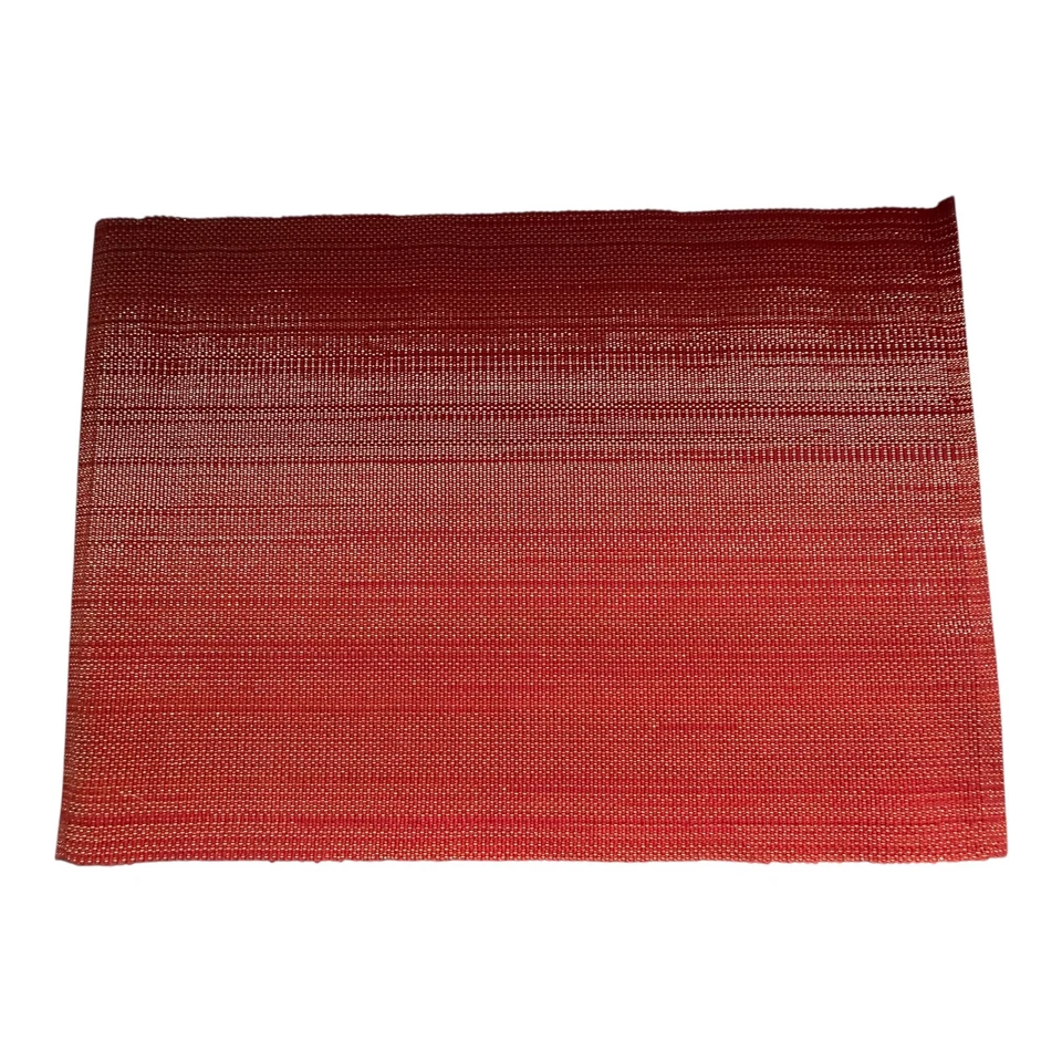 Crate and Barrel Grasscloth Red w Gold Shimmer Placemats 12" x 18" Set of 6 NWOT - Image 1 of 4