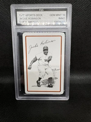 Landsman Sport Deck 1978 Jackie Robinson Dodgers Salón de la fama - 5 de diamantes FGS 10 Foto 1 de 2