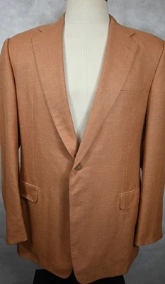 Abrigo Blazer Deportivo Hickey Freeman Seda y Lana Canela Nieman 46L Ajuste Atlético Foto 1 de 4