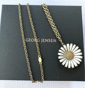 Georg Jensen Daisy Necklace 925S Gold Color 3Cm - Picture 1 of 8