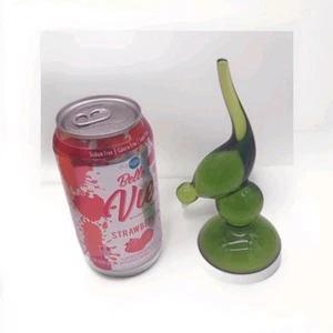 Estatuilla de vidrio vikingo aguacate pájaro verde arte vidrio cola corta 6,5" - Imagen 1 de 6