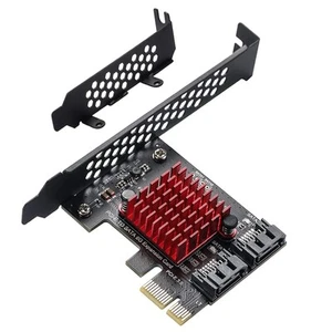 Adaptateur SSD PCIe Vers 2 Ports SATA 3.0 6 Gbps PCI-E PCI Express X1 Carte7129 - Photo 1/6