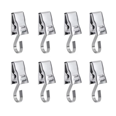 Winomo 20pcs Rustproof Drapery Anello in raso Nickel Clip con gancio - Image 1 of 4