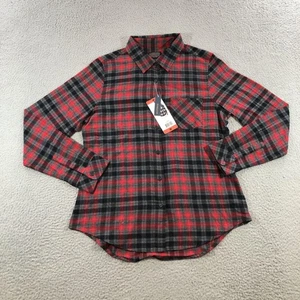 Pendleton Shirt Womens Medium Red Black Plaid Flannel 100% Cotton Button Down - Picture 1 of 17