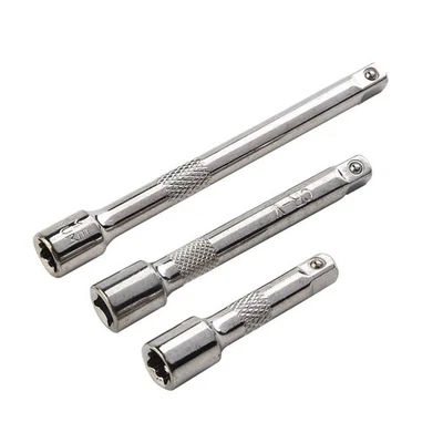 1x 1/4Inch Chromed Steel Extension Bar Ratchet Socket Wrench Adapter 50/75/100MM - Image 1 of 4