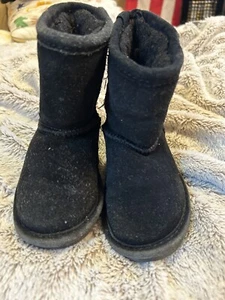 Bear Paw Baby Girls Size 7 Black Boots - Picture 1 of 7