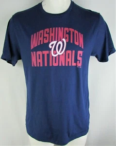 Washington Nationals MLB Fanatics Men's Navy Wordmark Logo Tee - Picture 1 of 5