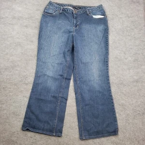 Apostrophe Jeans Womens 18 Bootcut Mid Rise Medium Wash Denim Pants Blue 35x28 - Picture 1 of 9