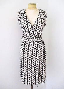 Sehr guter Zustand Banana Republic schwarz grau geometrisch Diamant Karriere Büro Halstuch Kleid XS - Bild 1 von 7
