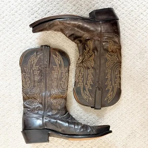 Lucchese 1883 Boots Mens Cowboy Western Brown Leather 10D - Picture 1 of 13