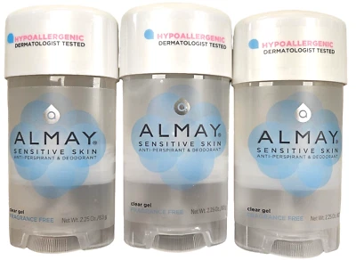 ALMAY GEL 敏感皮肤止汗凝胶免费 2.25 盎司(3 包)/ — 第 1/2 张图片