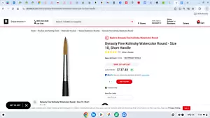 #10(round) Dynasty Fine Kolinsky watercolor brush (retails for $179) - Picture 1 of 4