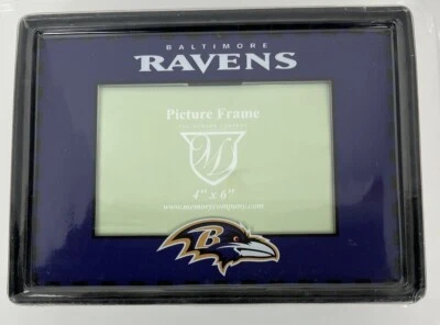 BALTIMORE RAVENS 4x6 em Moldura Memória Empresa Arte Vidro Logotipo da Equipe NFL NOVO - Imagem 1 de 4
