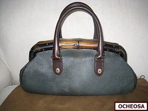Authentic GUCCI Black Pony Hair Bamboo Wood Framed Satchel Bag! Signature Style! - Picture 1 of 12
