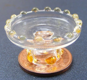 1:12 Scale Raised Glass Bowl With A Serrated Edge Tumdee Dolls House G24y - Picture 1 of 2