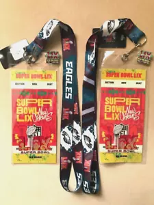 Juego de 2 cordones SB 59 LIX Philadelphia Eagles con porta boletos y paquete de pasadores - Imagen 1 de 4