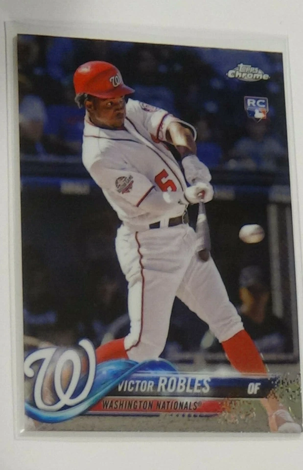 2018 Topps Chrome Update #HMT22 Victor Robles RC Baseball Card Rookie Holiday - Image 1 of 2