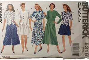 Butterick Classics Muster 5316 Größe 12-14-16 ungeschnitten 1991 Top & Rock schnell einfach - Bild 1 von 6