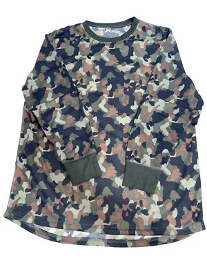 XTEK Woodland Green & Black Camo Base Layer Crew top Men's XL - Image 1 of 4
