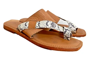 FRYE Felix sandali pelle e fascia serpente slide ballerine infradito donna taglia 9 M - Foto 1 di 16