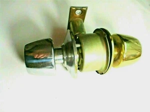 Arrow Tulip 1960 Bathroom Door Knob Set 2-Tone Polished Chrome & Brass Retro MCM - Picture 1 of 6