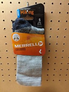 Merrell Men's Lightweight Hiking Crew Socks Merino Wool Small Size 4-6.5 New