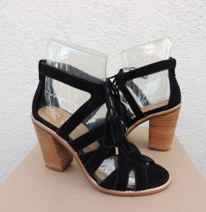 UGG BLACK SUEDE HARRIS GLADIATOR 3.5" HEELS, WOMEN US 6.5/ EUR 37.5 ~NIB - Picture 1 of 6