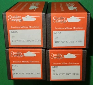 WW2 US GI's Infantry Metal-cast Soldiers by Quality Castings, 4x Boxed Sets, MIB - Picture 1 of 4