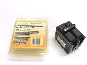 NOS! T&B INTERCHANGEABLE 15A DOUBLE POLE CIRCUIT BREAKER, TYPE TB, TB215 - Picture 1 of 4