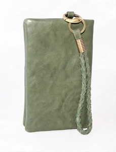Porta Tabaco Porta Móvil Vera Piel Suave Verde Con Asa - Imagen 1 de 6