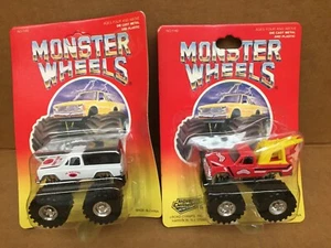1990's ROAD CHAMPS MONSTER WHEELS 2-DIFFERENT MONSTER TRUCKS - SEALED ON CARD- - Picture 1 of 7