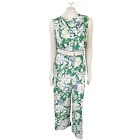 NWT ZARA Tropical Floral Print Belted Jumpsuit in Green WOMEN'S MEDIUM