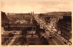 Postal de colección Scotland Edimburgo vista aérea Princes Street Looking West - Imagen 1 de 2