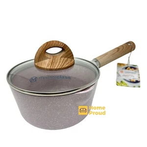 Saucepan Casserole With Lid Nonstick Masterclass Kitchen Cookware 6.5 in 1.5 Qt - Picture 1 of 16