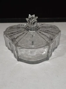 Vintage Fostoria Glass Chintz Divided Candy Box Relish Dish with Lid - Picture 1 of 5