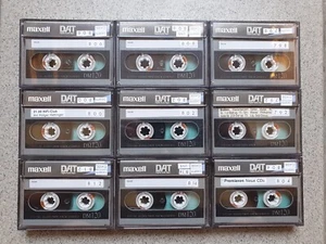 9 x DAT MAXELL Kassette DM 120 Metal 120 Min Sammlung Cassette Tape BACK COATED - Bild 1 von 3